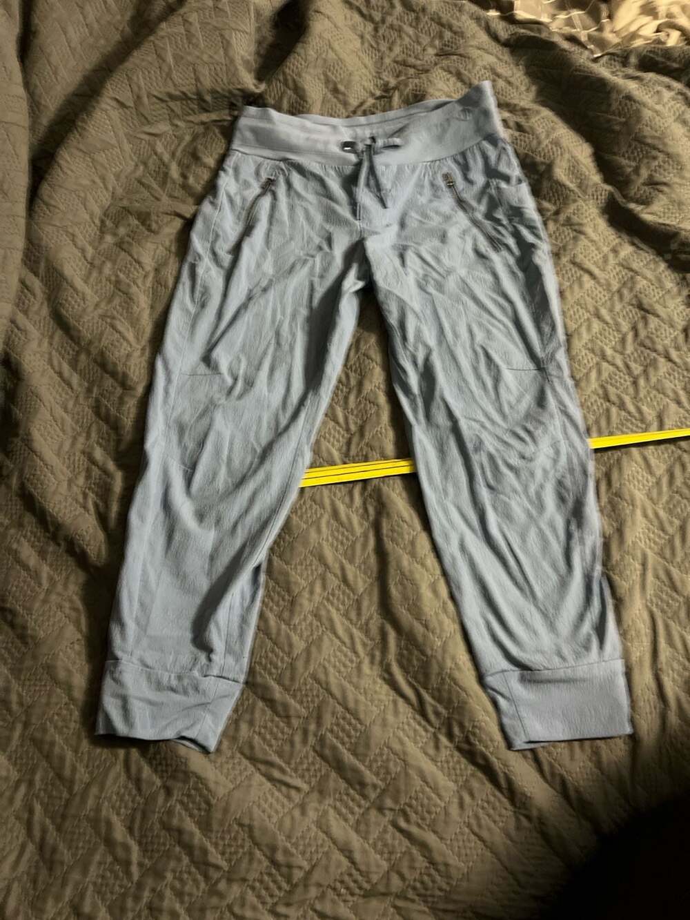 Athleta Trekkie North Joggers 4P Petite Blue Zipper Pockets Drawstring